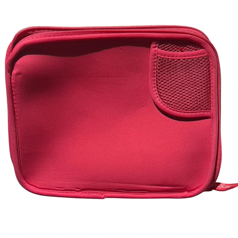 Lilly Pulitzer Tablet Case Padded Zip Floral Pink Green Print Tech‎ Sleeve 11 In